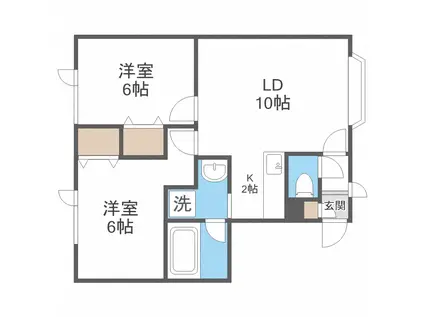 みのひか220(2LDK/2階)の間取り写真