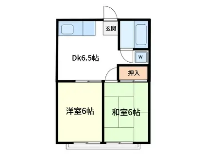 サンコーポ石山(2DK/3階)の間取り写真