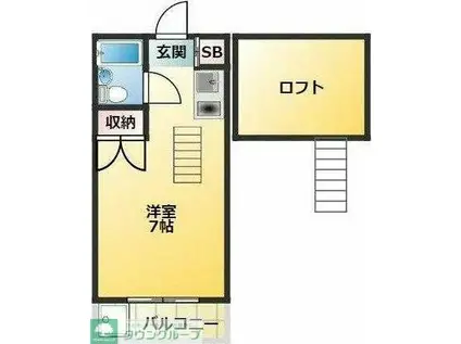 サンアマノ小平(ワンルーム/2階)の間取り写真