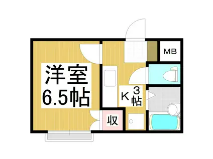 ハイツ静學(1K/1階)の間取り写真