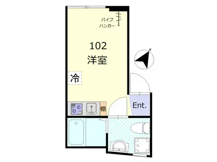 駒込スクエア(ワンルーム/1階)の間取り写真