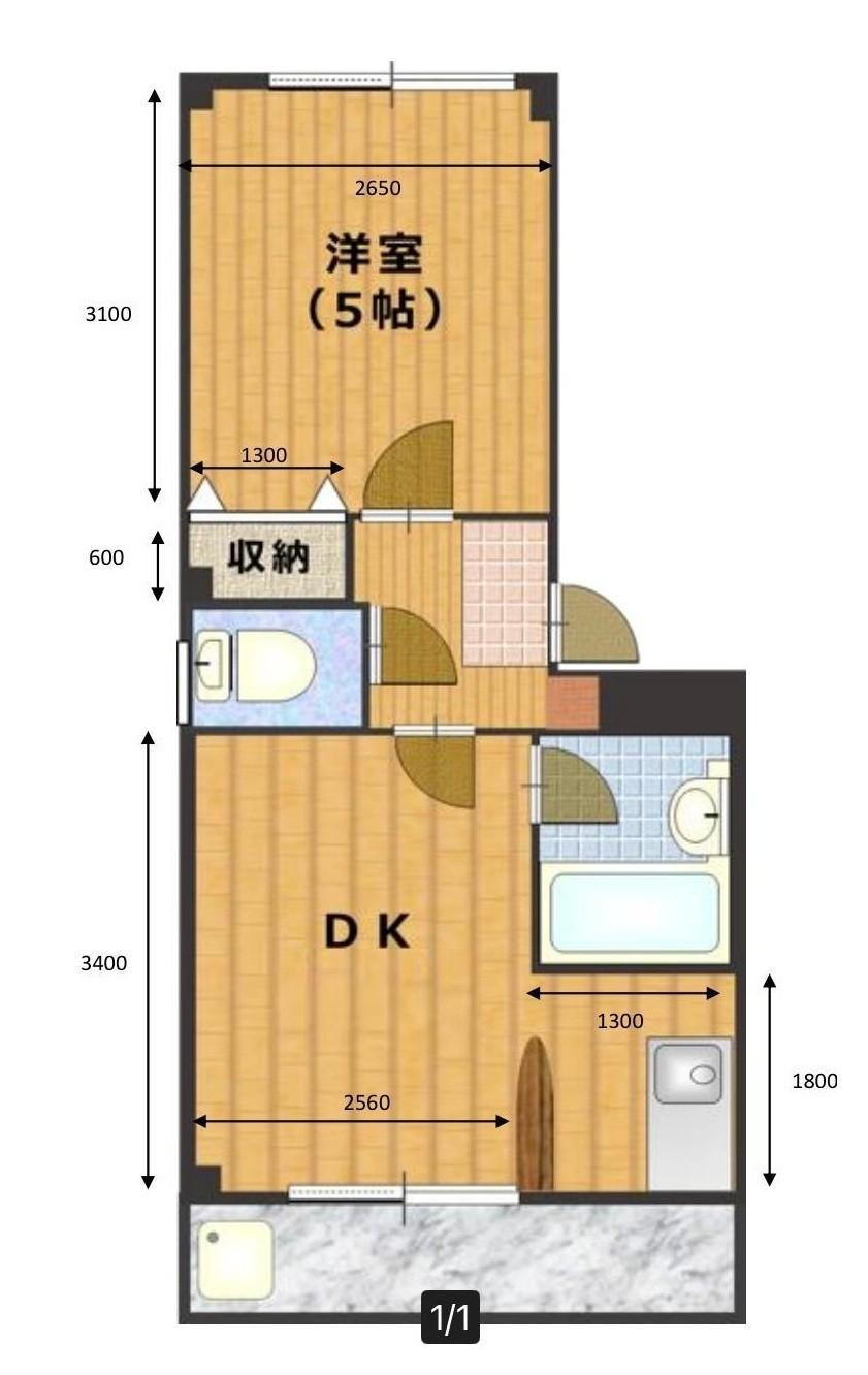 カーサ・ソフィアIII(1DK/1階)の間取り写真