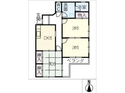 メゾンエスポワール(3DK/3階)の間取り写真