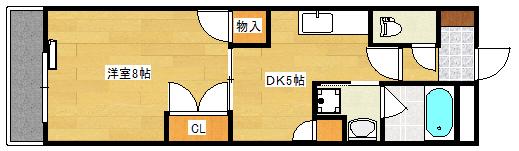 アレグレス己斐本町(1DK/9階)の間取り写真