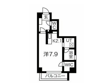 グリューネ白山(ワンルーム/5階)の間取り写真