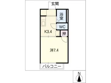 ファミールナカムラ(1K/1階)の間取り写真