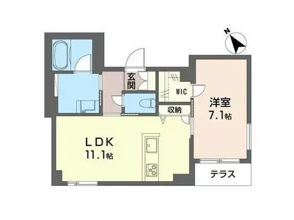 エム フラット(1LDK/1階)の間取り写真