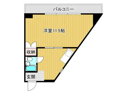 CT本田ハイツ(1DK/8階)の間取り写真