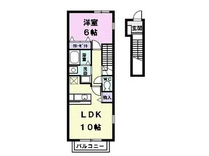 すまいらーくIV(1LDK/2階)の間取り写真