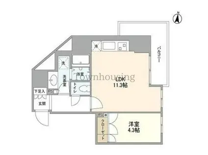 OPEN BLOOM SUMIDA YAHIRO(1LDK/12階)の間取り写真