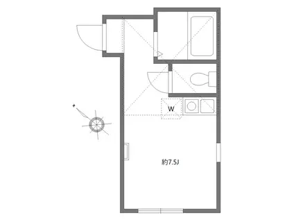 アークヒルズ横浜(ワンルーム/1階)の間取り写真