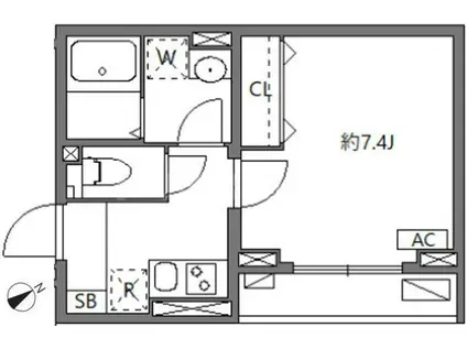 ウインドテラス セカンド 八広II(1K/2階)の間取り写真