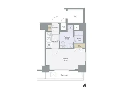 ステージファースト西巣鴨(1K/4階)の間取り写真