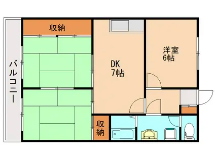 ロイヤルメゾン(3DK/4階)の間取り写真