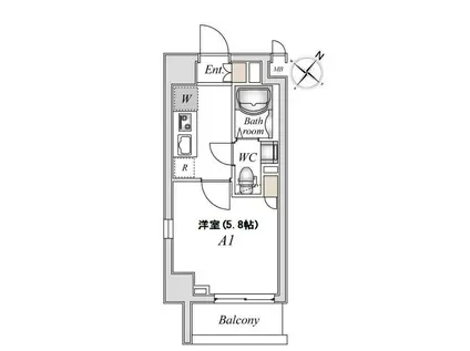 N-STAGE稲城(1K/3階)の間取り写真