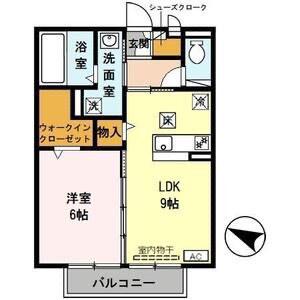 フェリーチェ小雑賀B棟(1LDK/1階)の間取り写真