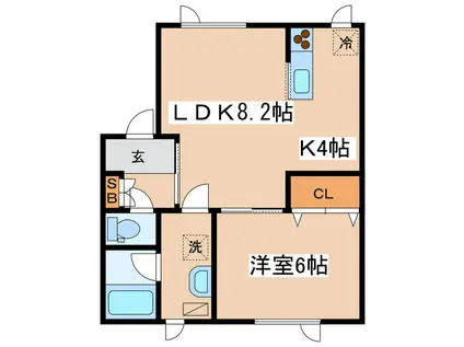 ＪＲ根室本線 釧路駅 徒歩40分 2階建 築20年(1LDK/1階)の間取り写真