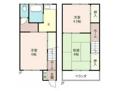 立澤ハイツ(3K/1階)の間取り写真