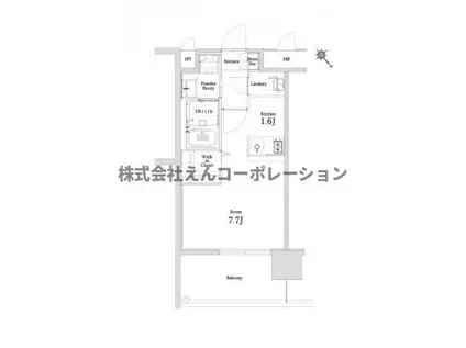 エンクレストベイ天神東II(1K/6階)の間取り写真