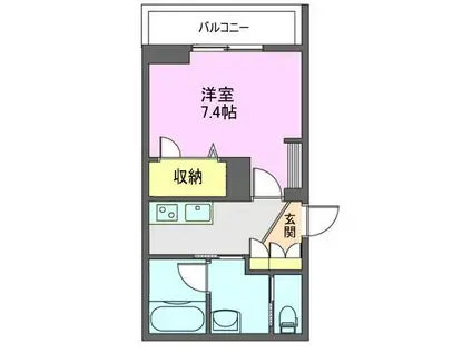 サンヴェルジュ エス(1K/2階)の間取り写真