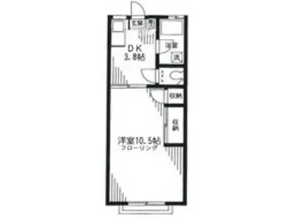 コーポ若草(1DK/1階)の間取り写真