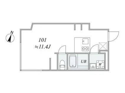 TRIAS224(1DK/1階)の間取り写真