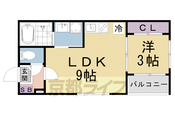 ハーモニーテラス東野舞台町III(1LDK/2階)の間取り写真