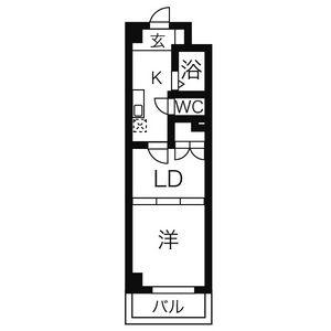 サンライトマンション(1DK/4階)の間取り写真
