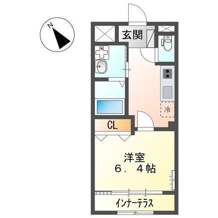 リベルタS(1K/2階)の間取り写真