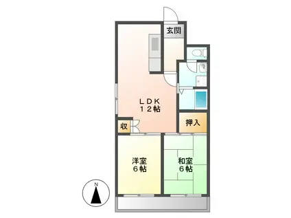 CENT BOUNO(2LDK/5階)の間取り写真