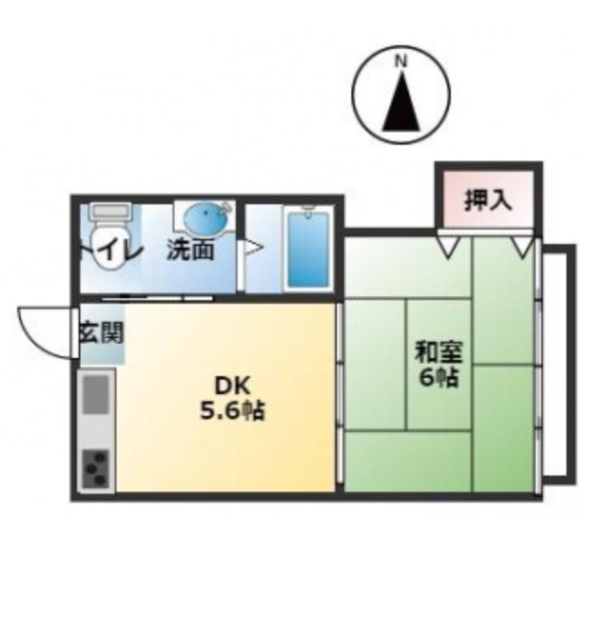 茶屋の木マンション(1DK/2階)の間取り写真