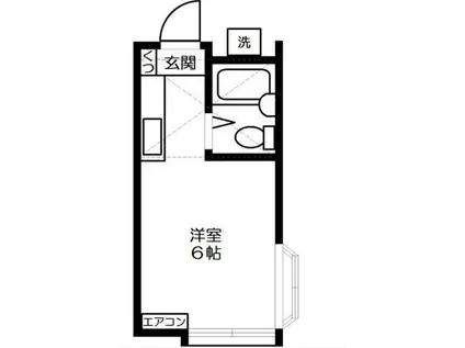 シェルピア北里(ワンルーム/2階)の間取り写真