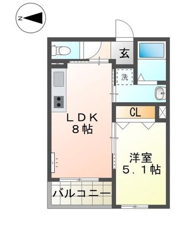 アウローラ本郷町(1LDK/3階)の間取り写真
