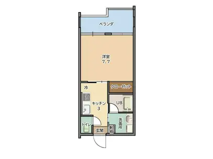 トーマス沖縄東II(1K/10階)の間取り写真