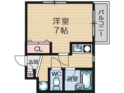 カントリー青葉ハイツ(1K/3階)の間取り写真