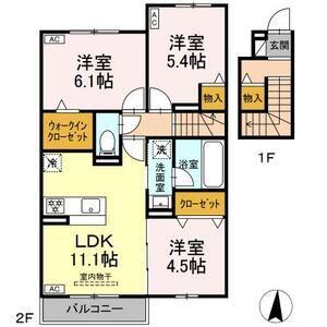SORAYA GARDEN(3LDK/2階)の間取り写真