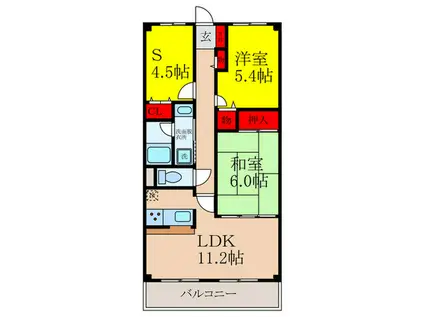 ソレアード江坂(2SLDK/3階)の間取り写真