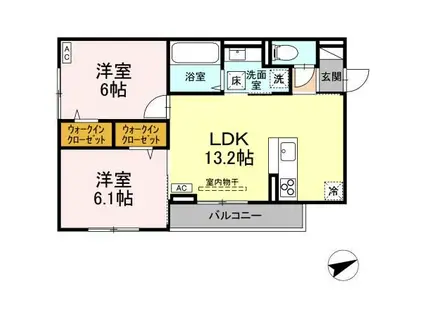 D-RESIDENCE川口A(2LDK/1階)の間取り写真
