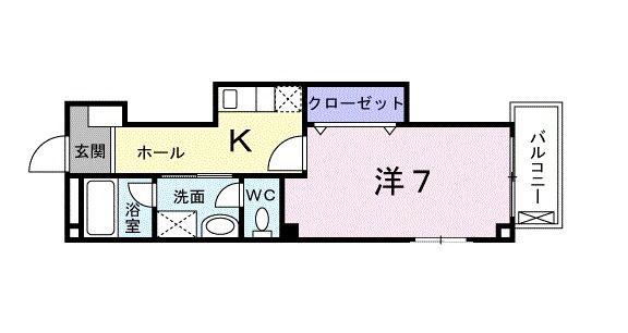 セレーノ(1K/1階)の間取り写真
