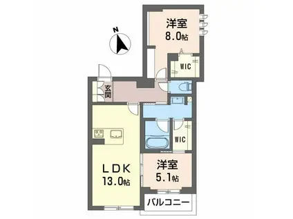 シャーメゾン ル・シルク(2LDK/3階)の間取り写真