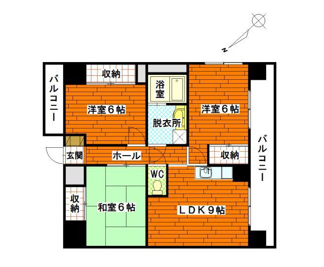 シャンポール東雲(3LDK/5階)の間取り写真