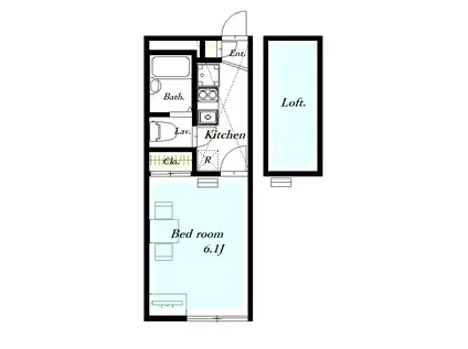 パルフェ野口(1K/2階)の間取り写真