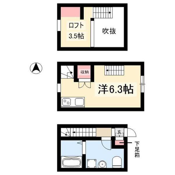 LE COCON新川町2(ワンルーム/1階)の間取り写真