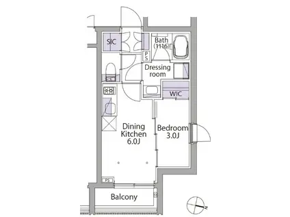 イプセ初台(1DK/3階)の間取り写真