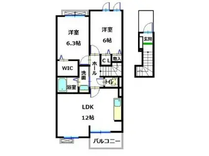 ルーラルフジ(2LDK/2階)の間取り写真