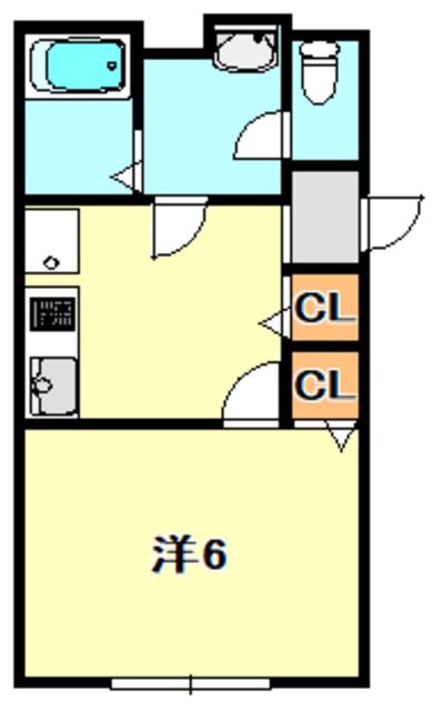 サンマリン五色山(1K/2階)の間取り写真