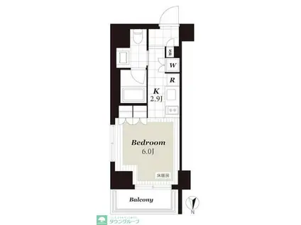 レジデンシャルステート白金(1K/5階)の間取り写真