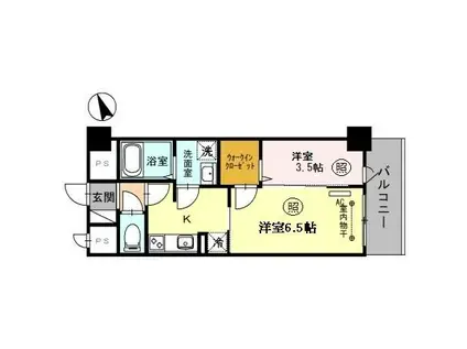 FALKE・EHRE(2K/4階)の間取り写真