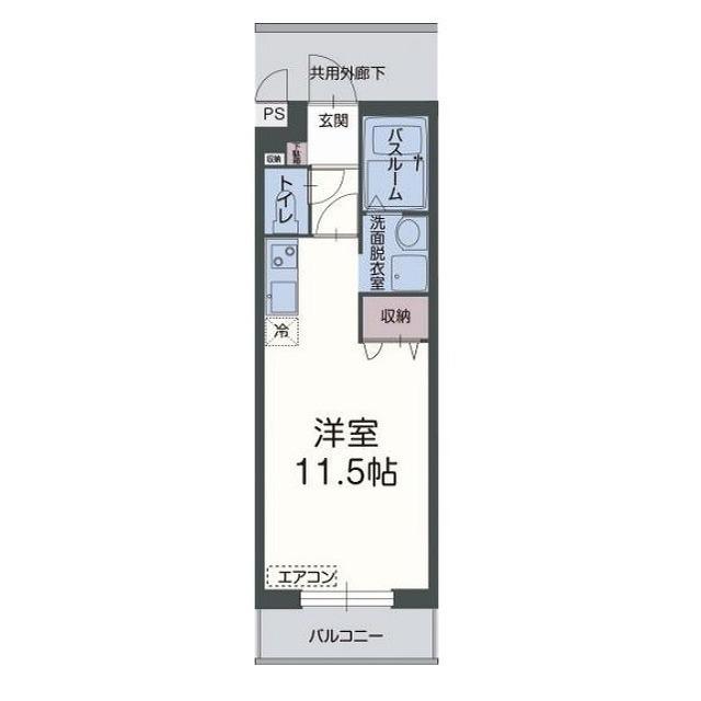 アルコバレーノII(ワンルーム/2階)の間取り写真