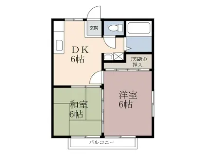 コーポセドル長浦(2DK/2階)の間取り写真